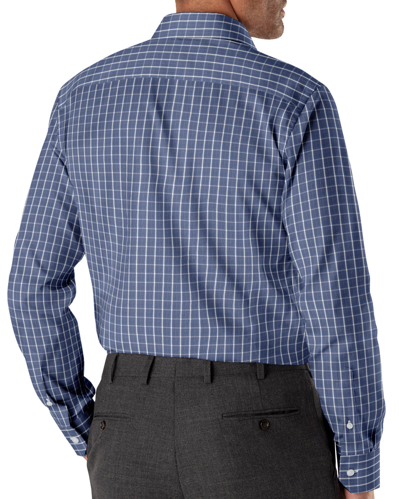 Image of a Blue & White Dobby Checks Giza Cotton Shirting Fabric
