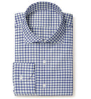 Image of a Blue & White Dobby Checks Giza Cotton Shirting Fabric