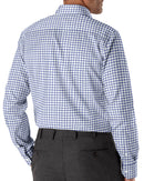 Image of a Blue & White Dobby Checks Giza Cotton Shirting Fabric