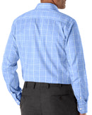 Image of a Blue & White Dobby Checks Giza Cotton Shirting Fabric