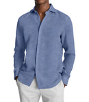 Image of a Blue & White Dobby Jacquard Giza Cotton Shirting Fabric