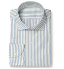Image of a Blue & White Dobby Stripes Giza Cotton Shirting Fabric