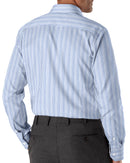Image of a Blue & White Dobby Stripes Giza Cotton Shirting Fabric