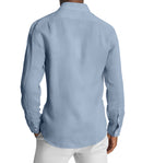 Image of a Blue & White Knit Twill Giza Cotton Shirting Fabric