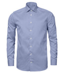 Image of a Blue & White Knit Twill Giza Cotton Shirting Fabric