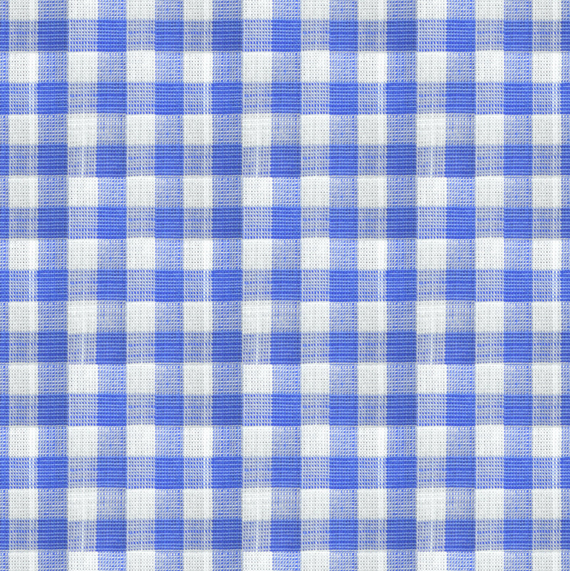 Image of a Blue & White Oxford Checks Cotton Linen Blend Shirting Fabric