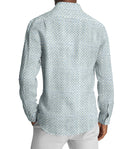 Image of a Blue & White Oxford Prints Linen Shirting Fabric