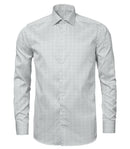 Image of a Blue & White Oxford Stripes Cotton Linen Blend Shirting Fabric