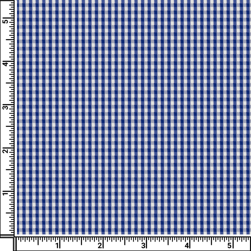 Image of a Blue & White Poplin Checks Giza Cotton Shirting Fabric