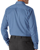 Image of a Blue & White Poplin Checks Giza Cotton Shirting Fabric