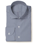 Image of a Blue & White Poplin Checks Giza Cotton Shirting Fabric