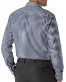 Image of a Blue & White Poplin Checks Giza Cotton Shirting Fabric