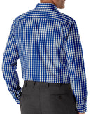 Image of a Blue & White Poplin Checks Giza Cotton Shirting Fabric