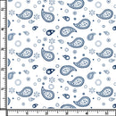 Image of a Blue & White Poplin Prints Giza Cotton Shirting Fabric