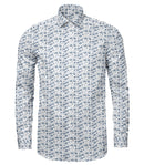 Image of a Blue & White Poplin Prints Giza Cotton Shirting Fabric