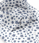 Image of a Blue & White Poplin Prints Giza Cotton Shirting Fabric