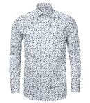 Image of a Blue & White Poplin Prints Giza Cotton Shirting Fabric