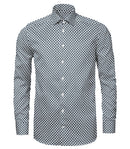 Image of a Blue & White Poplin Prints Giza Cotton Shirting Fabric