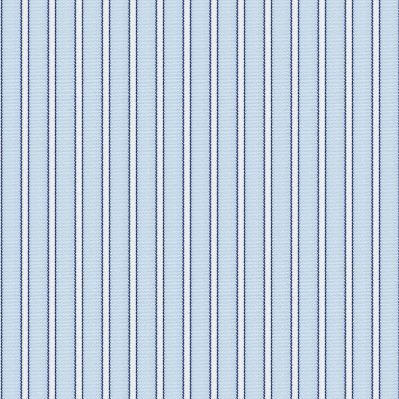 Image of a Blue & White Poplin Stripes Giza Cotton Shirting Fabric
