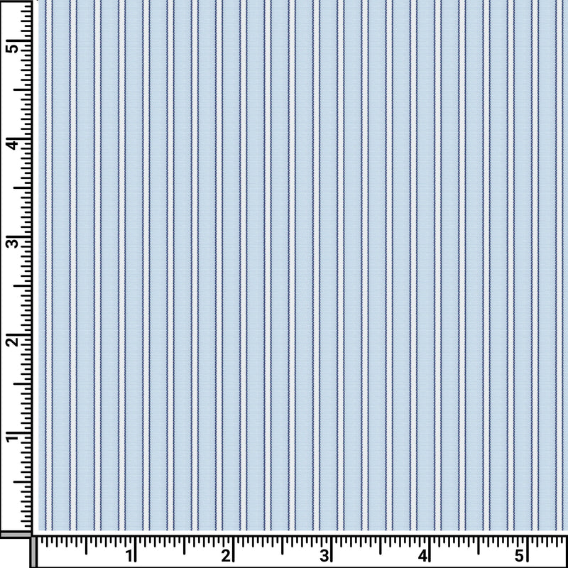 Image of a Blue & White Poplin Stripes Giza Cotton Shirting Fabric