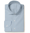 Image of a Blue & White Poplin Stripes Giza Cotton Shirting Fabric