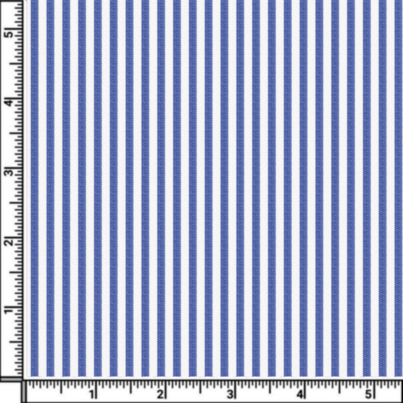 Image of a Blue & White Poplin Stripes Giza Cotton Shirting Fabric