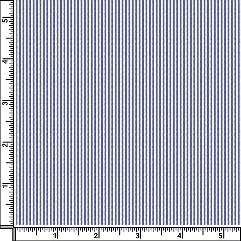 Image of a Blue & White Poplin Stripes Giza Cotton Shirting Fabric