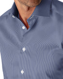 Image of a Blue & White Poplin Stripes Giza Cotton Shirting Fabric