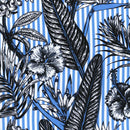 Image of a blue & White Satin Prints Poly Viscose Lining Fabric