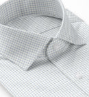 Image of a Blue & White Twill Checks Giza Cotton Shirting Fabric