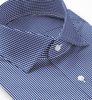 Image of a Blue & White Twill Checks Giza Cotton Shirting Fabric