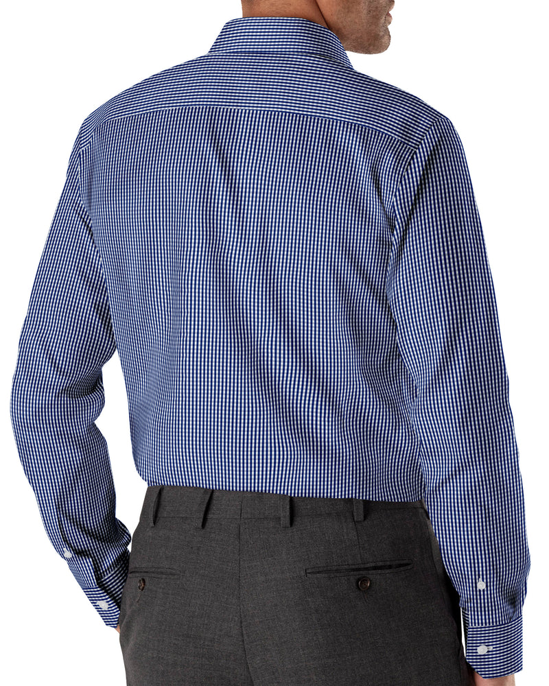 Image of a Blue & White Twill Checks Giza Cotton Shirting Fabric