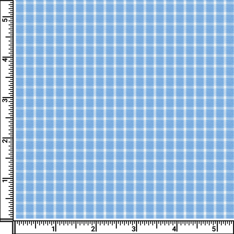 Image of a Blue & White Twill Checks Giza Cotton Shirting Fabric