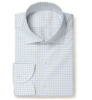 Image of a Blue & White Twill Checks Giza Cotton Shirting Fabric
