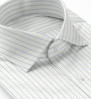 Image of a Blue & White Twill Stripes Giza Cotton Shirting Fabric
