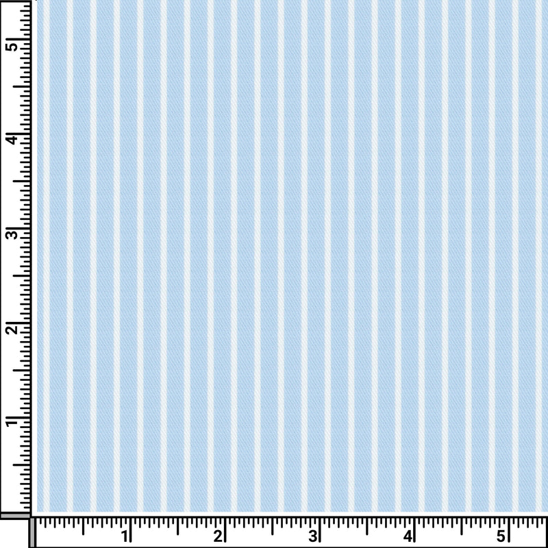 Image of a Blue & White Twill Stripes Giza Cotton Shirting Fabric