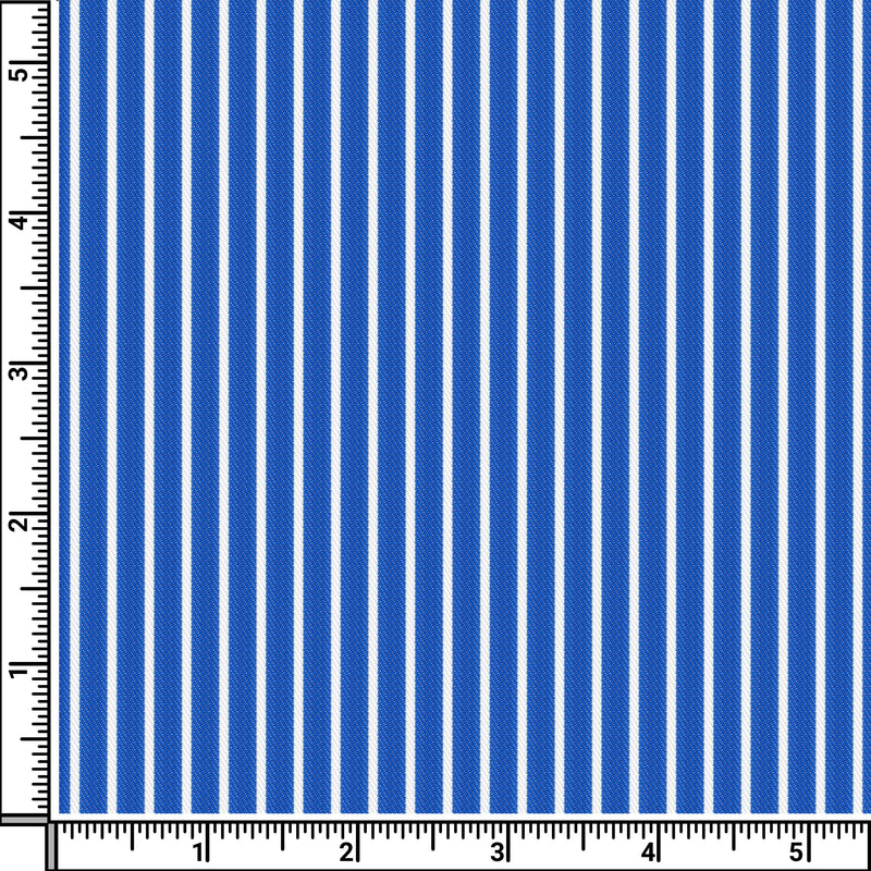 Image of a Blue & White Twill Stripes Giza Cotton Shirting Fabric