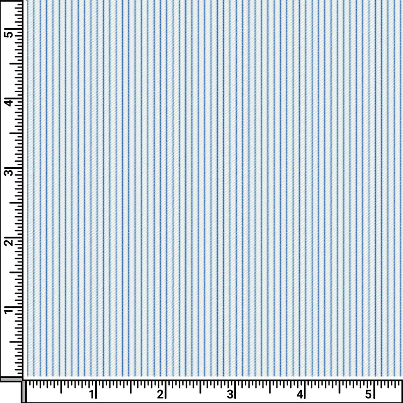 Image of a Blue & White Twill Stripes Giza Cotton Shirting Fabric