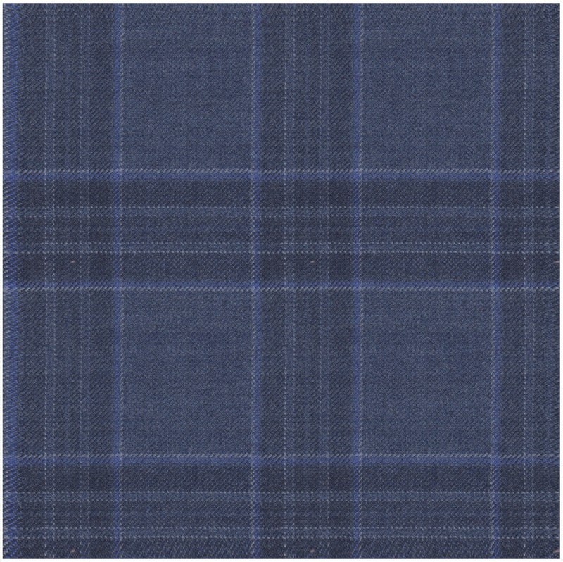 Image of a Blue & White Worsted Checks Merino Wool Blazers Fabric