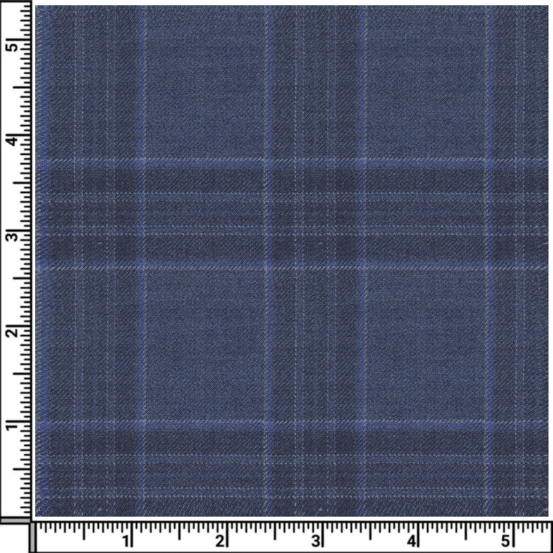 Image of a Blue & White Worsted Checks Merino Wool Blazers Fabric
