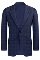 Image of a Blue & White Worsted Checks Merino Wool Blazers Fabric