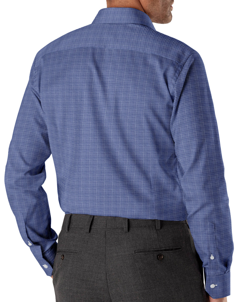 Image of a Blue Dobby Checks Giza Cotton Shirting Fabric