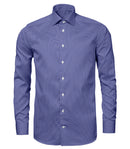 Image of a Blue Dobby Micropattern Cotton Linen Blend Shirting Fabric