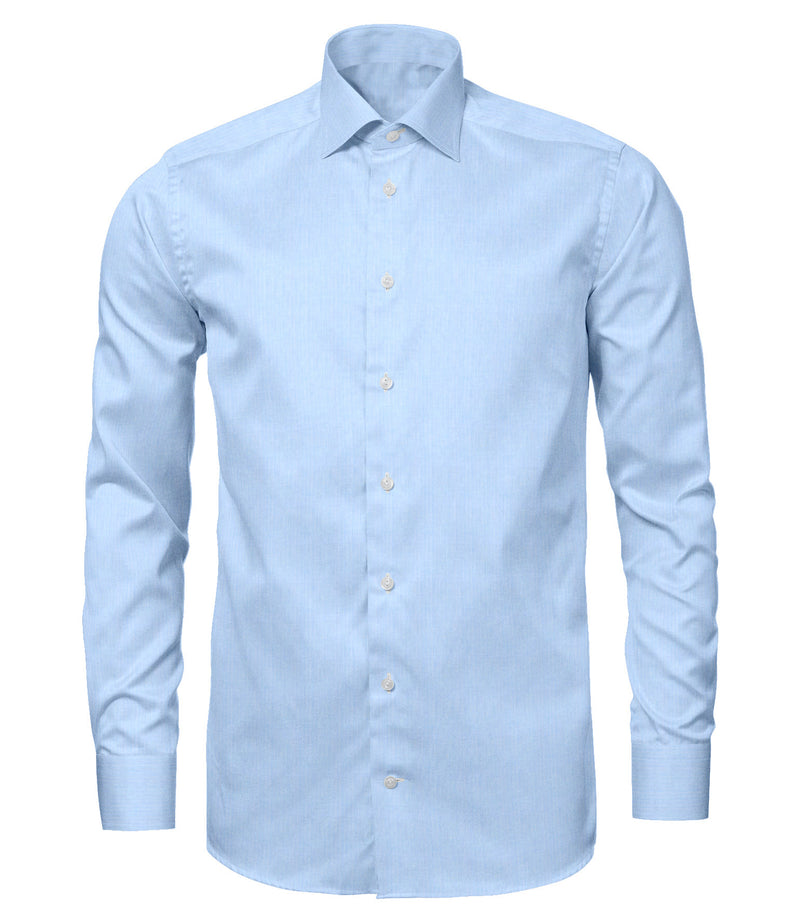 Image of a Blue Dobby Micropattern Cotton Linen Blend Shirting Fabric