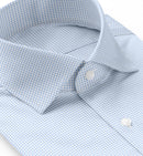 Image of a Blue Dobby Micropattern Giza Cotton Shirting Fabric