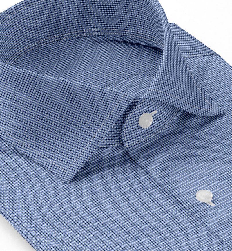 Image of a Blue Dobby Micropattern Giza Cotton Shirting Fabric
