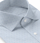 Image of a Blue Dobby Micropattern Giza Cotton Shirting Fabric