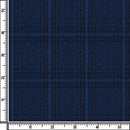 Image of a Blue Flannel Checks Merino Wool Suiting Fabric