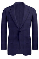 Image of a Blue Flannel Houndstooth Merino Wool Blazers Fabric