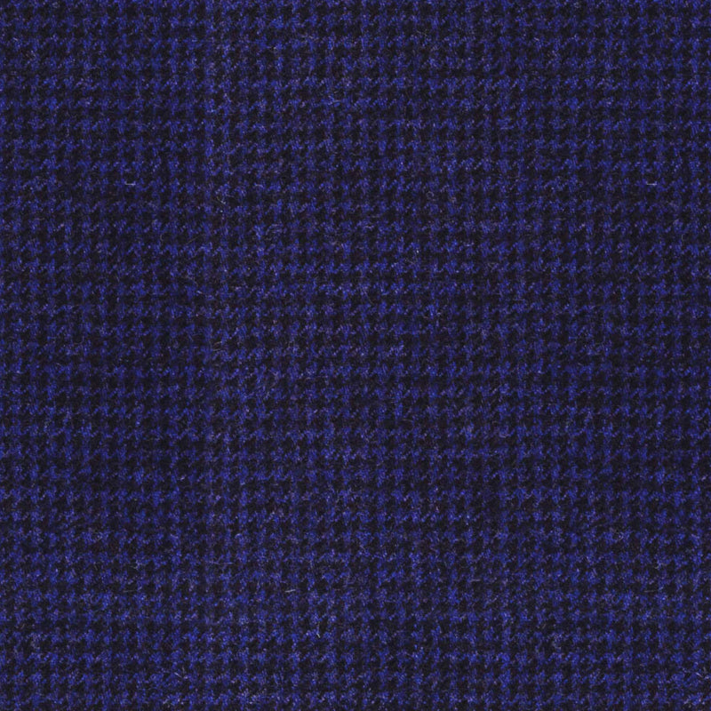Image of a Blue Flannel Houndstooth Merino Wool Pants Fabric